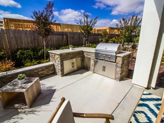 Stone Benchtops Outdoor Stone BBQ area